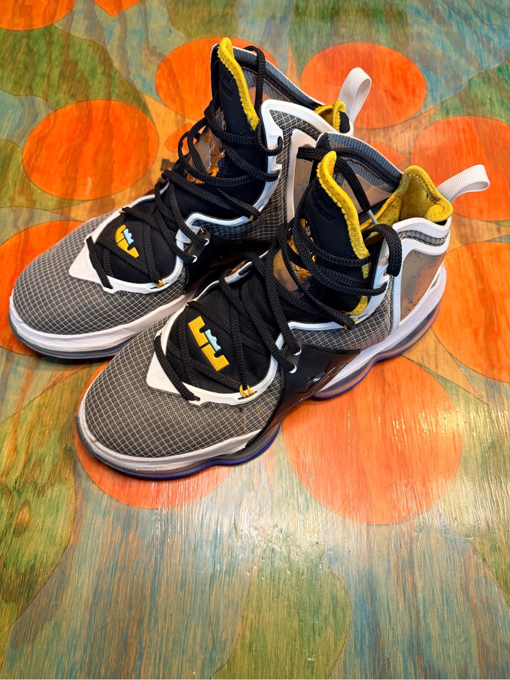 Nike LeBron James 19 XIX CZ0203-002 Black Hardwood Classic Size 13 High Top Lace